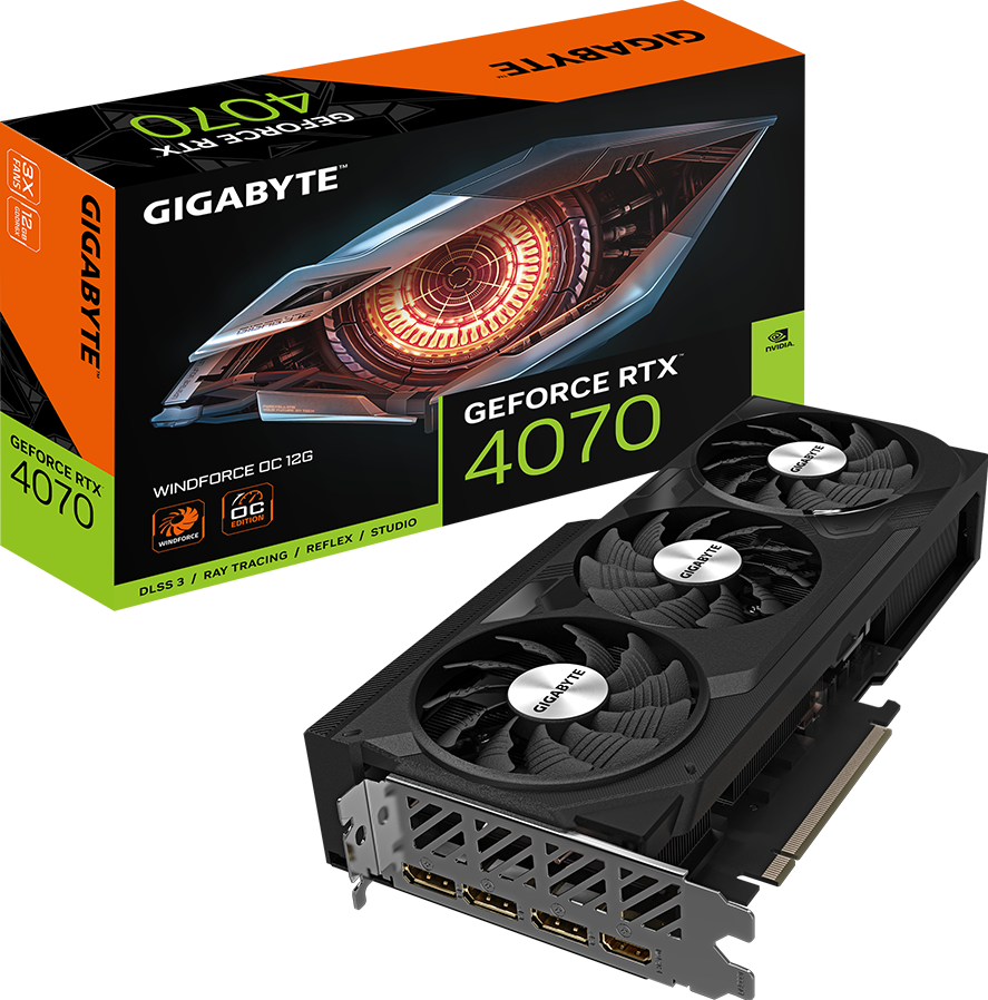 VGA Gigabyte  Geforce RTX 4070 Windforce OC 12G GDDR6X